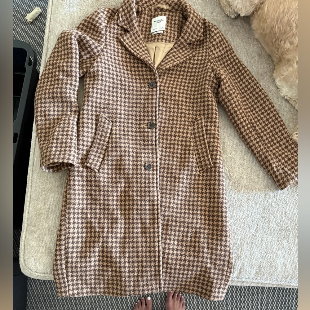 Abercrombie & Fitch Tan Houndstooth Jacket